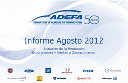 Informe ADEFA Agosto 2012/ Fuente: ADEFA.
