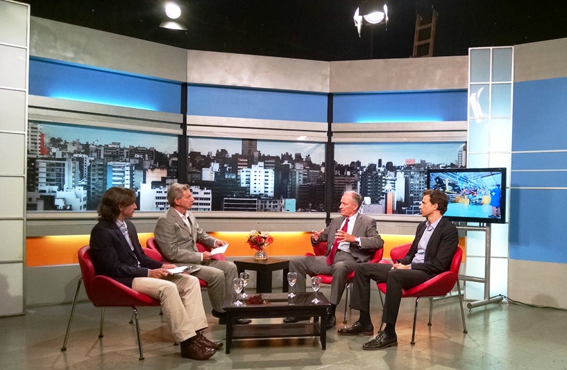Los Turello entrevistaron a los Tagle. De izquierda a derecha Sebastián Turello, Juan Turello, Manuel Tagle, Gregorio Tagle.