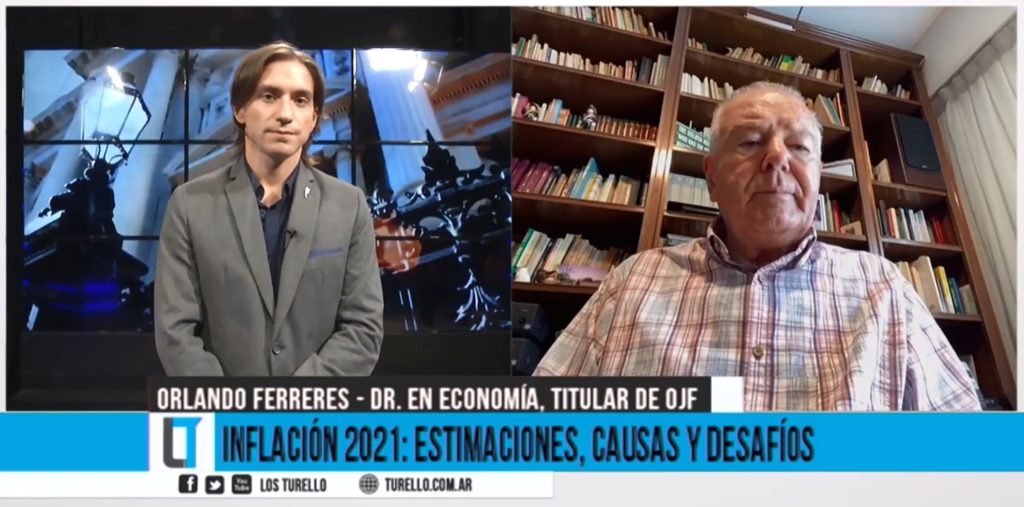 Sebastián Turello entrevista a Orlando Ferreres sobre las estimaciones de inflación 2021 en Argentina.