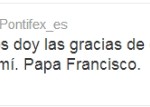Primer tuit del Papa desde @Pontifex_es / Imagen: Captura de Pantalla de Twitter