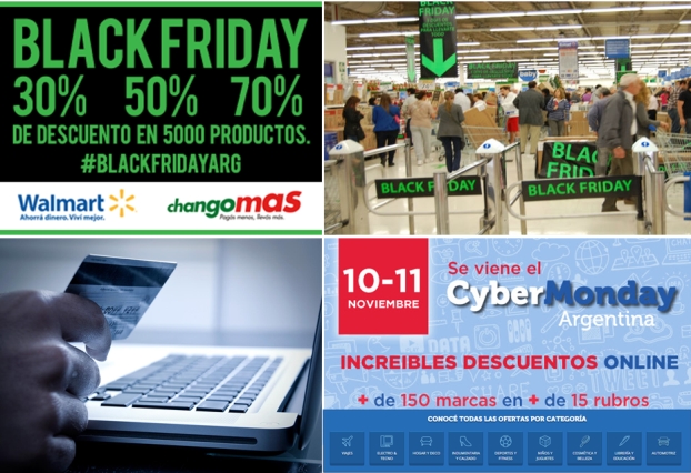 Collage: en base a imágenes de Walmart, America Retail, Digital Trends y CyberMonday Argentina.