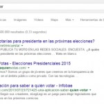 Resultados de la búsqueda a quién voto en Google