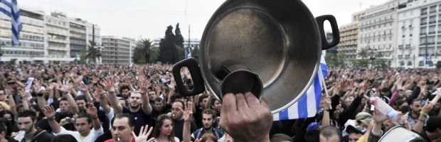 También en Grecia aparecieron las cacerolas. El "No" ganó con el 61% de los votos | Foto: archivo Turello.com.ar