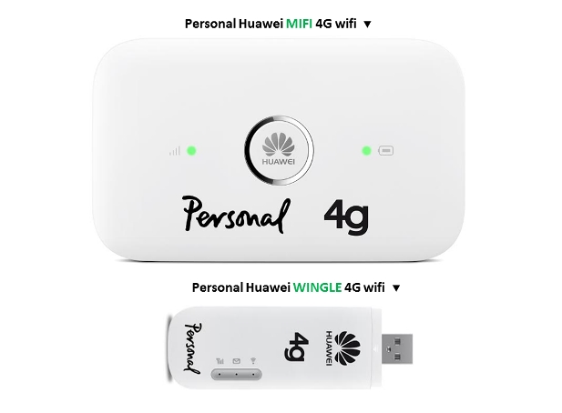 Módems Personal Huawei MIFI y WINGLE 4G Wifi