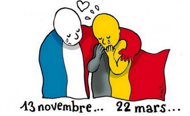 Francia, que sufrió los atentados el 13 de noviembre, abraza a Bélgica, herida ayer por el terrorismo islámico | Imagen: www.carolina.cl