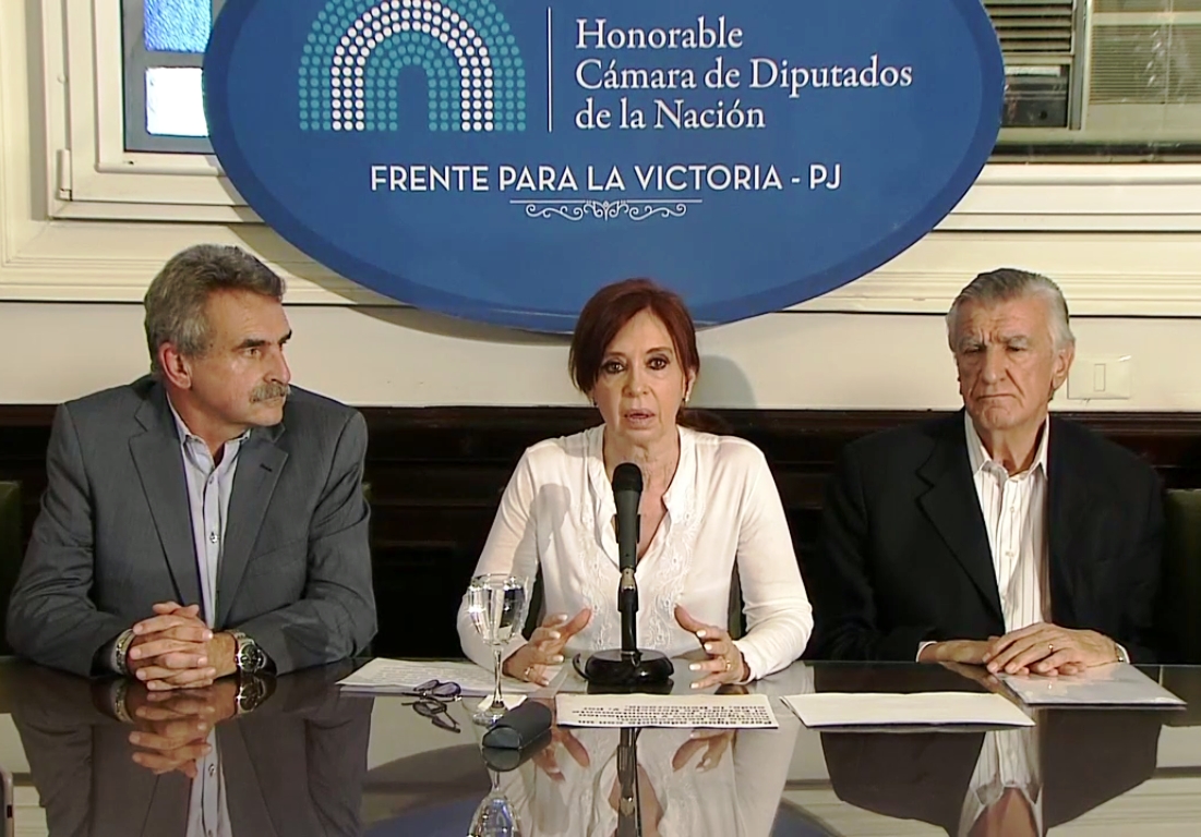 "Es una causa inventada" dijo Cristina Fernández de Kirchner en la conferencia de prensa que brindó en una sala del Congreso.