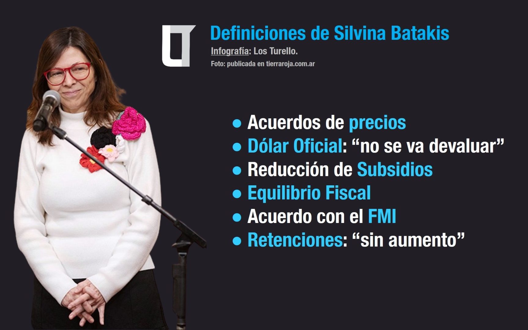 Primeras definiciones de Silvina Batakis | Infografía: Los Turello - Foto: publicada en tierraroja.com.ar