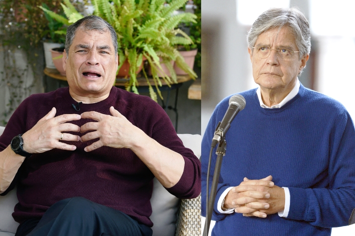 Rafael Correa y Guillermo Lasso | Fotos: AFP.